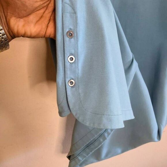 J.Jill Perfect Pima Dress Womens Size Small Blue Cotton Tunic Roll Sleeve Casual - Picture 10 of 10